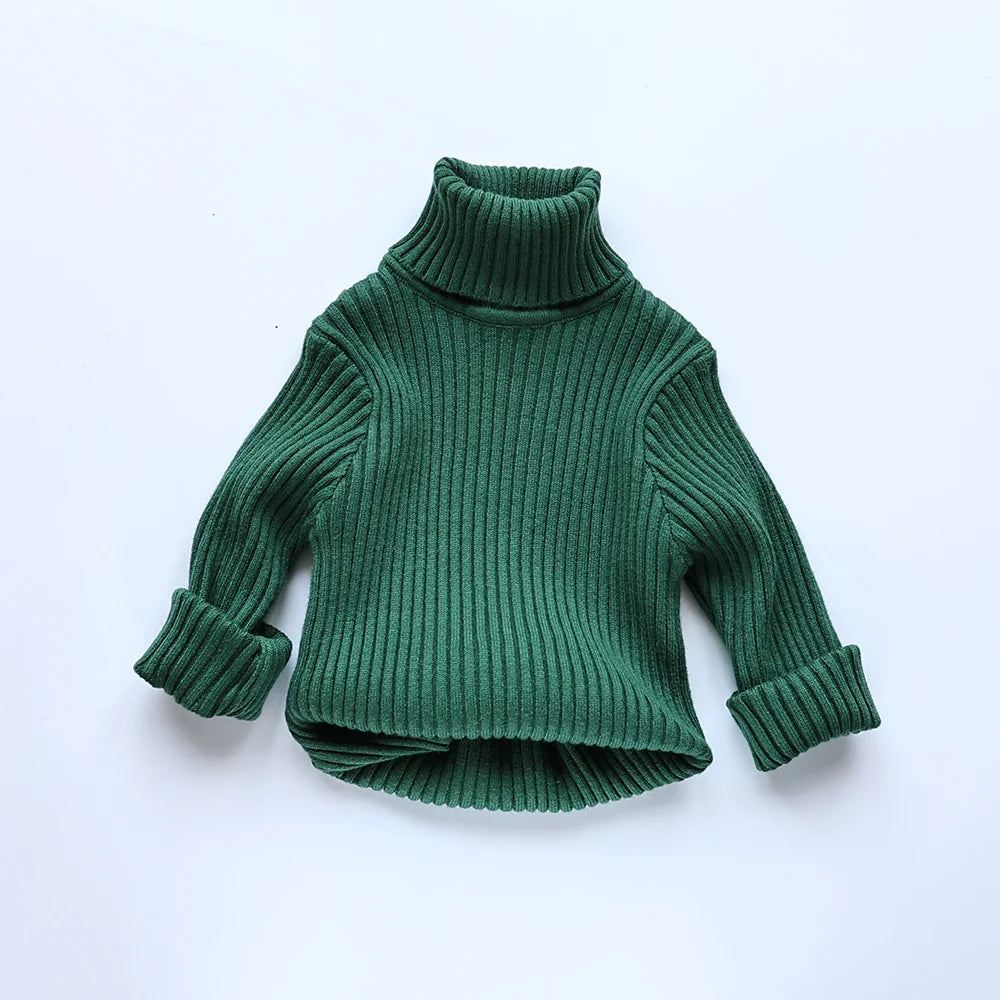 MILANCEL Autumn Soft Tight Unisex Kids Knitwear Sweaters Solid Multi Color Girls Sweater Brief Boys Pullover Turtleneck Outwear