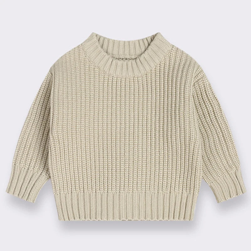 New Autumn Girls Sweater Kids Sweaters Chunky Knit Brief Spring Winter Sweaters Long Sleeve Boys Pullover Warm Knit Baby Clothes