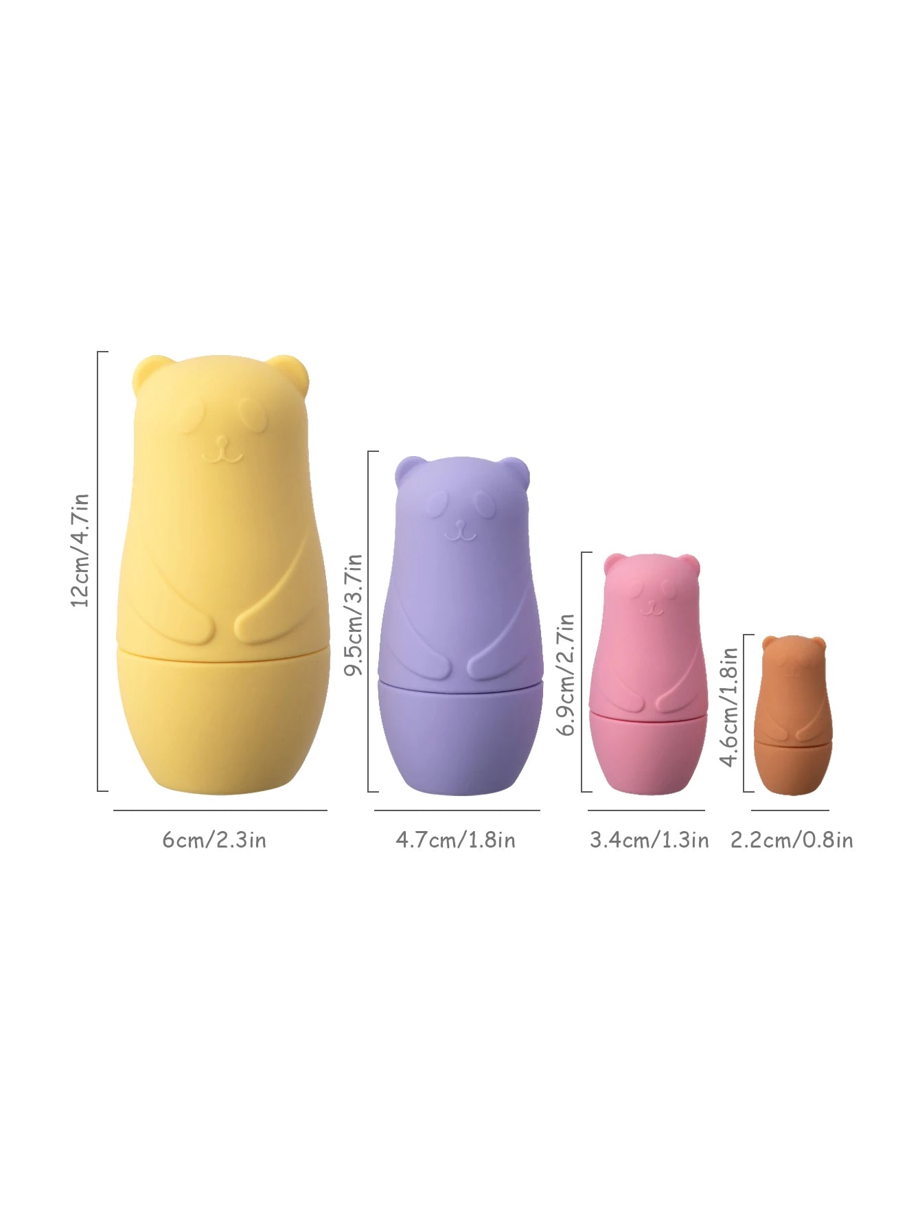 1setMontessori Nesting Dolls Toy Russian Matryoshka Doll Educational Toys for Children Silicone Stacking Blocks Doll Inside Doll