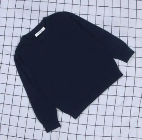 Autumn Winter Children Clothing Baby Girls Boys Thicken Plush Knitted Pullover Tops 1-8Yrs Kids Casual Loose Pullover Sweater