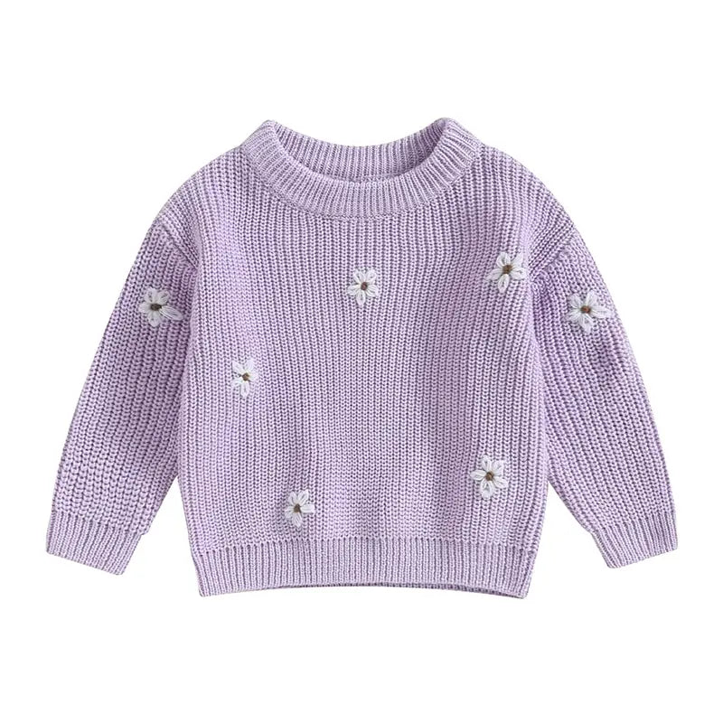 Winter Autumn New Baby Boys Girls Sweater Long Sleeve Cute Flower Knit Clothes Newborn Knitwear Pullover Top For Infant
