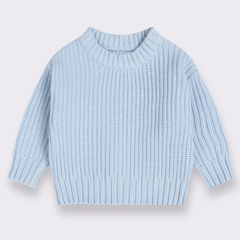 New Autumn Girls Sweater Kids Sweaters Chunky Knit Brief Spring Winter Sweaters Long Sleeve Boys Pullover Warm Knit Baby Clothes