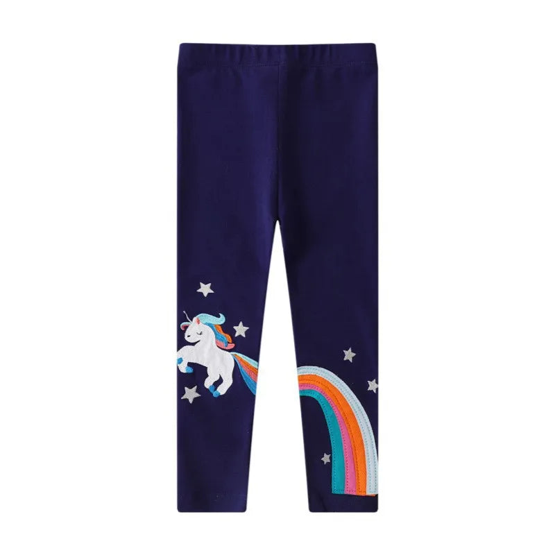 Jumping Meters 2-7T Baby Girls Unicorn Cartoon Pencil Pants Hot Selling Pink Cotton Leggings Pants New Spring Autumn Clothing