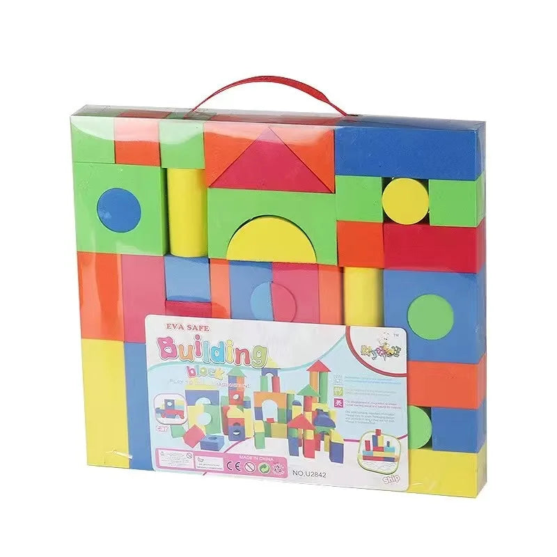 46pcs Soft EVA Building Blocks Large Educational STEM Toys for Preschool Kids Big Colorful Stackable Blocks Boy Girl Gifts