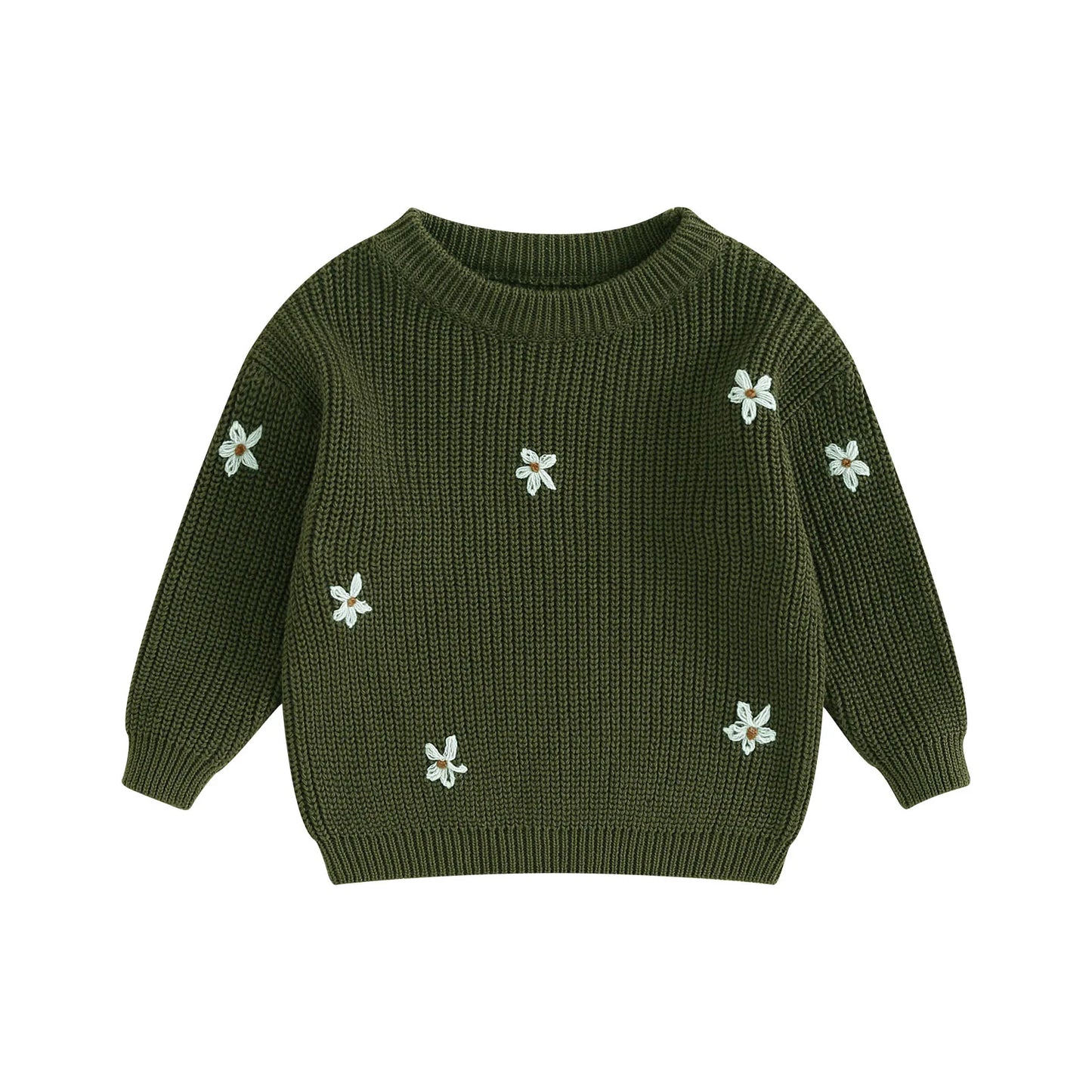 Winter Autumn New Baby Boys Girls Sweater Long Sleeve Cute Flower Knit Clothes Newborn Knitwear Pullover Top For Infant