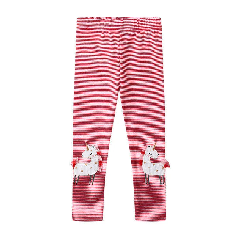 Jumping Meters 2-7T Baby Girls Unicorn Cartoon Pencil Pants Hot Selling Pink Cotton Leggings Pants New Spring Autumn Clothing