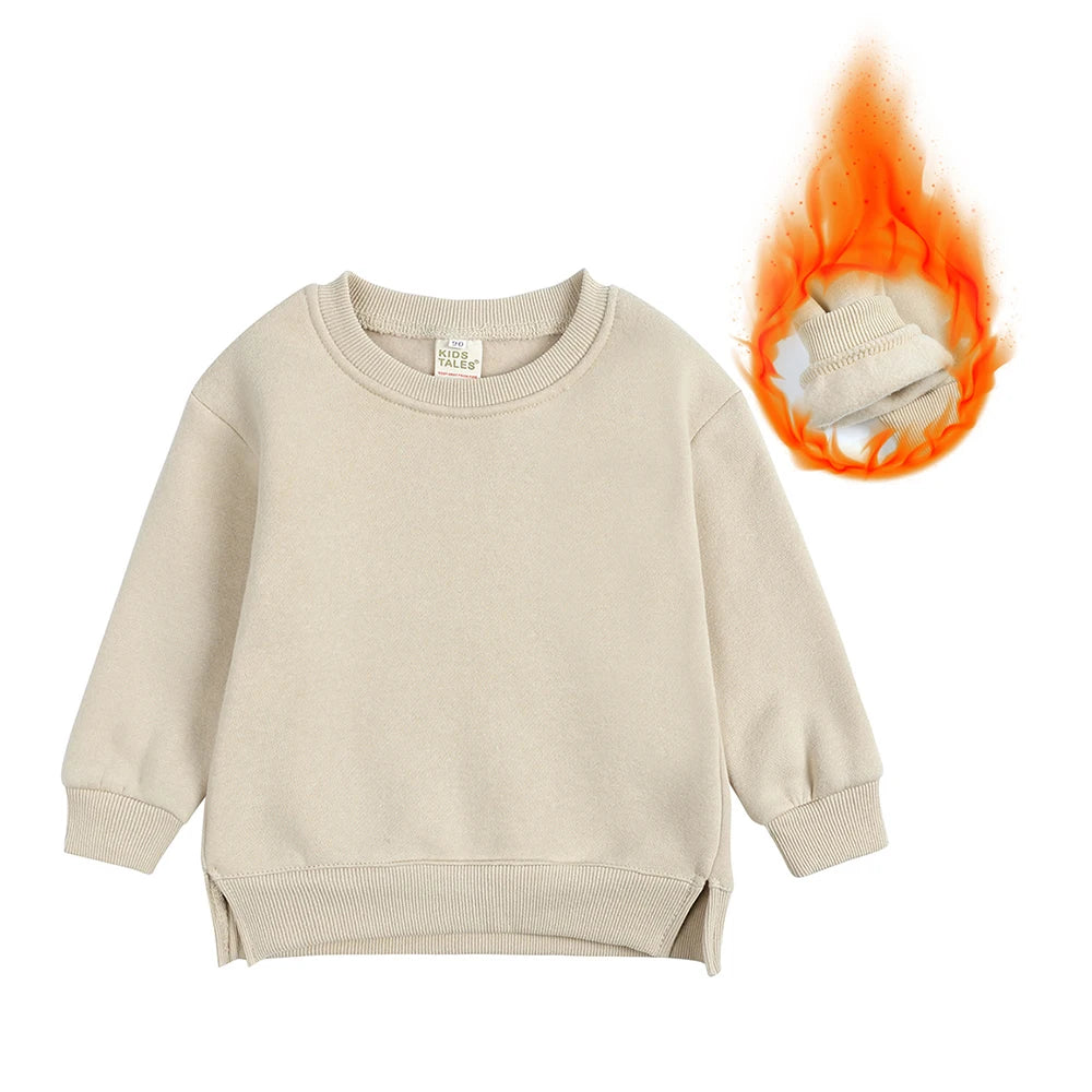 1-7T Kids Hoodies Winter Autumn Thicken Fleece Long Sleeve Sweatshirt Toddler Boy Girl Sweater Coat Children's Pullovers Clothes