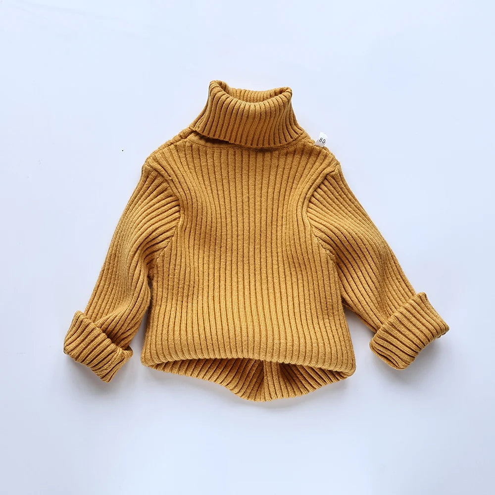 MILANCEL Autumn Soft Tight Unisex Kids Knitwear Sweaters Solid Multi Color Girls Sweater Brief Boys Pullover Turtleneck Outwear