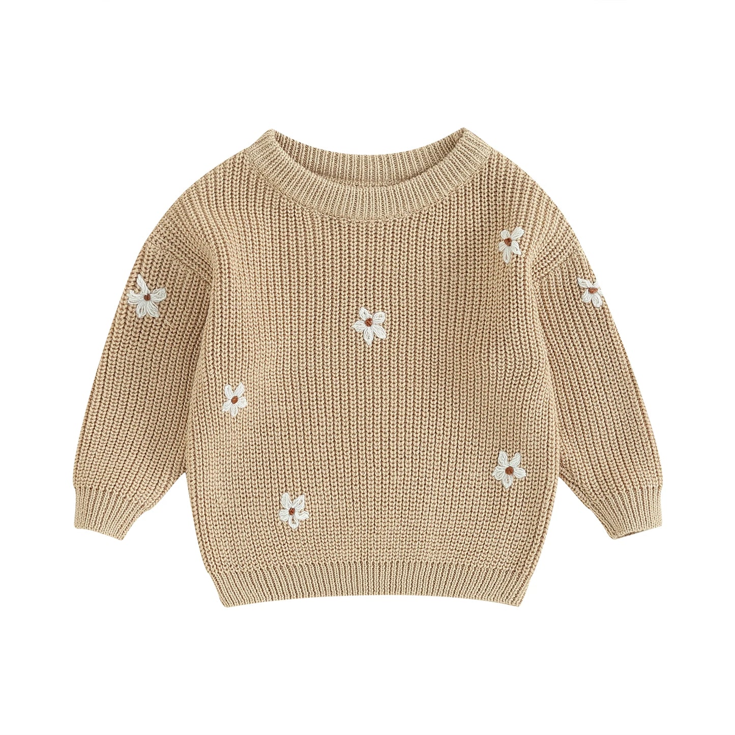 Winter Autumn New Baby Boys Girls Sweater Long Sleeve Cute Flower Knit Clothes Newborn Knitwear Pullover Top For Infant