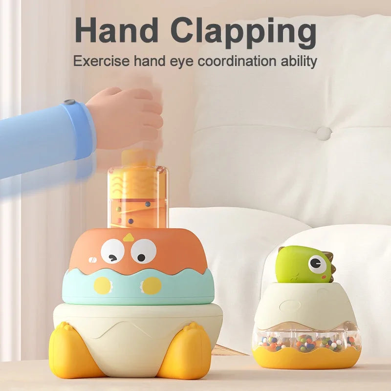 Stacking Tongs for Baby Puzzle Children Develop Motor Skills Game Rotate Stacking Circles Rings Toys Kids Early Educational Toys