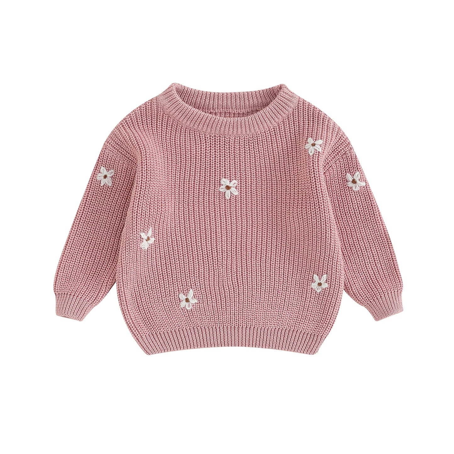 Winter Autumn New Baby Boys Girls Sweater Long Sleeve Cute Flower Knit Clothes Newborn Knitwear Pullover Top For Infant