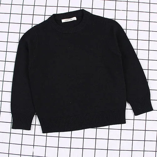 Autumn Winter Children Clothing Baby Girls Boys Thicken Plush Knitted Pullover Tops 1-8Yrs Kids Casual Loose Pullover Sweater