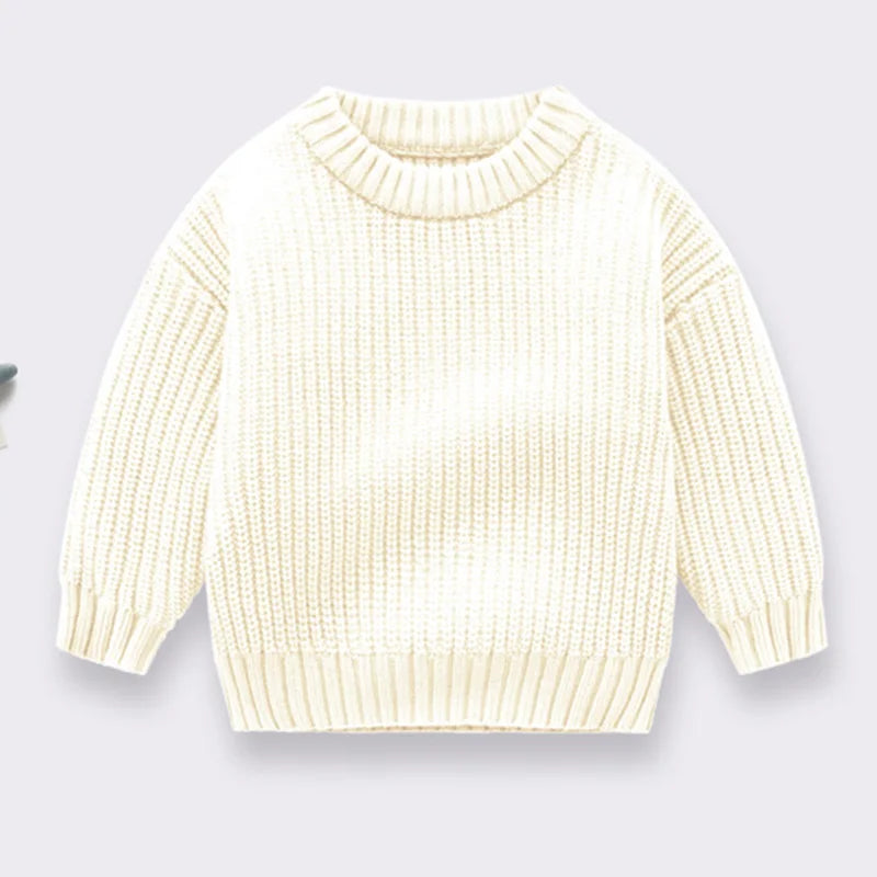 New Autumn Girls Sweater Kids Sweaters Chunky Knit Brief Spring Winter Sweaters Long Sleeve Boys Pullover Warm Knit Baby Clothes
