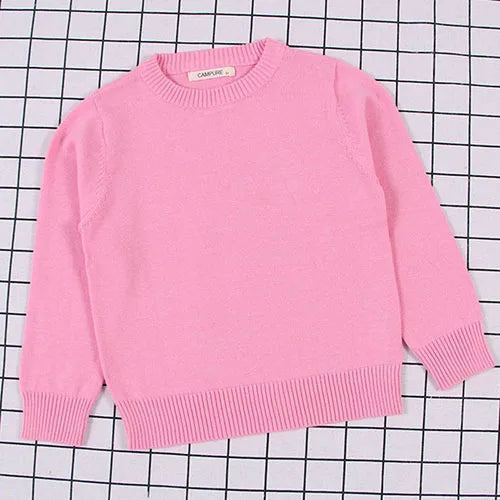 Autumn Winter Children Clothing Baby Girls Boys Thicken Plush Knitted Pullover Tops 1-8Yrs Kids Casual Loose Pullover Sweater