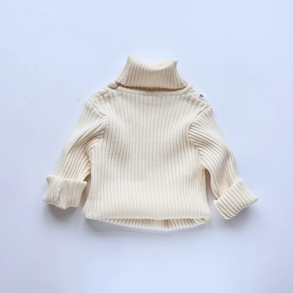MILANCEL Autumn Soft Tight Unisex Kids Knitwear Sweaters Solid Multi Color Girls Sweater Brief Boys Pullover Turtleneck Outwear