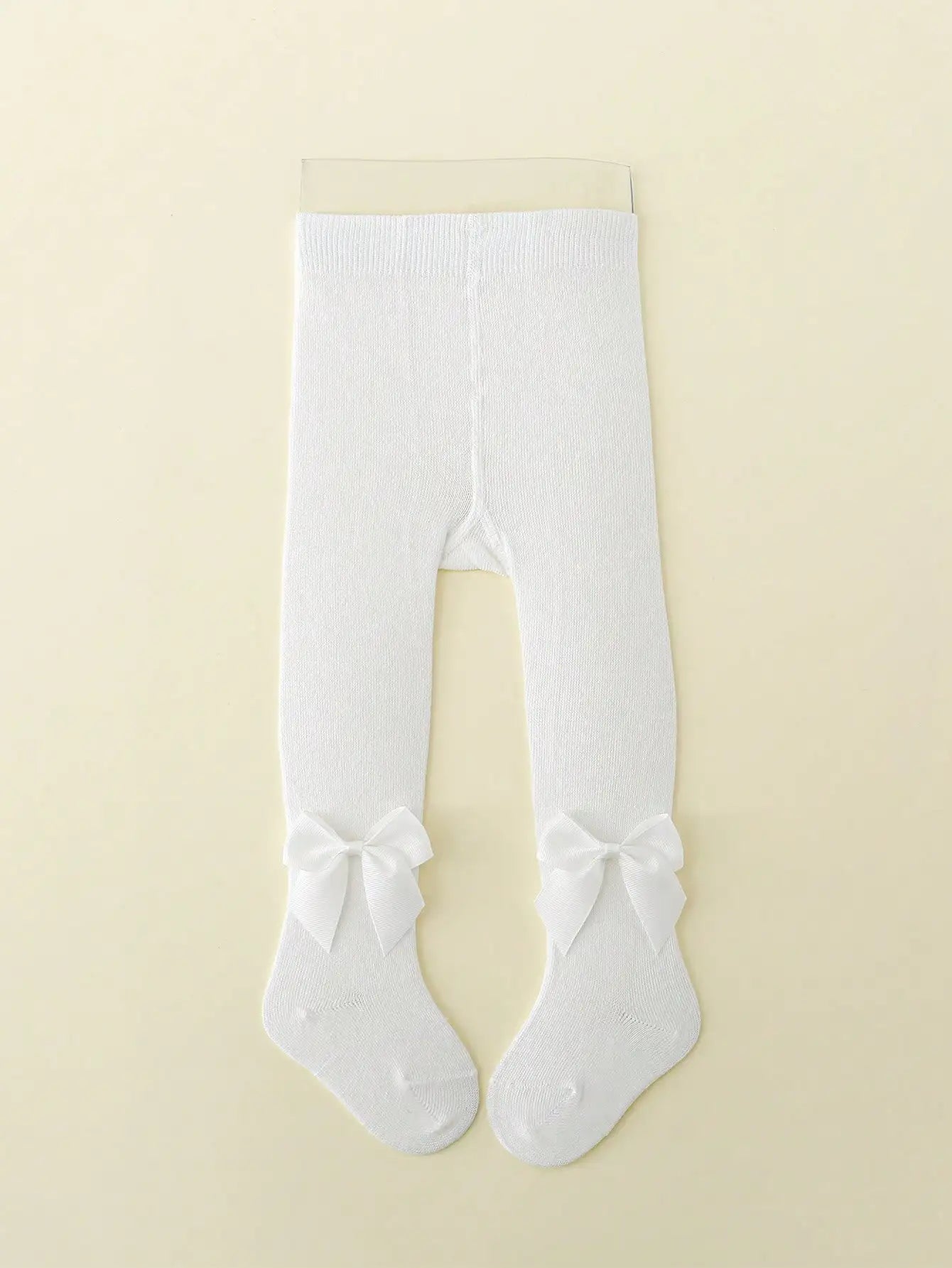 1 Pack of Sweet and Cute Bow-Decorated All-Match Bottoming Pantyhose for Baby Girls and Babies in All Seasons