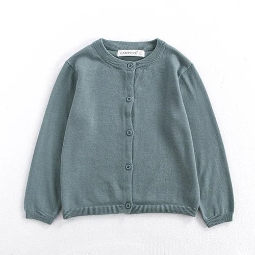 2024 New Autumn Children Long Sleeved Cartoon Print Casual Loose Sweater Baby Girls Knitting Cardigan Coat Kids Knitted Cardigan