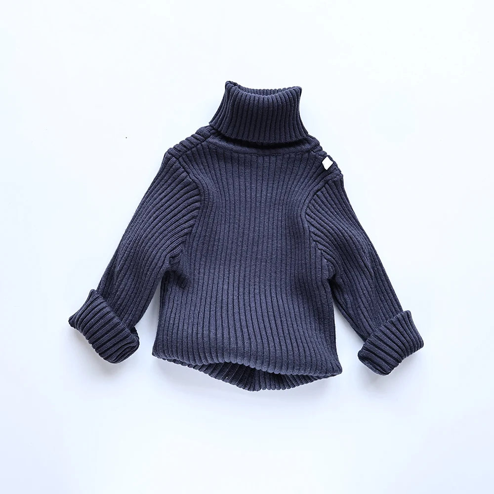 MILANCEL Autumn Soft Tight Unisex Kids Knitwear Sweaters Solid Multi Color Girls Sweater Brief Boys Pullover Turtleneck Outwear