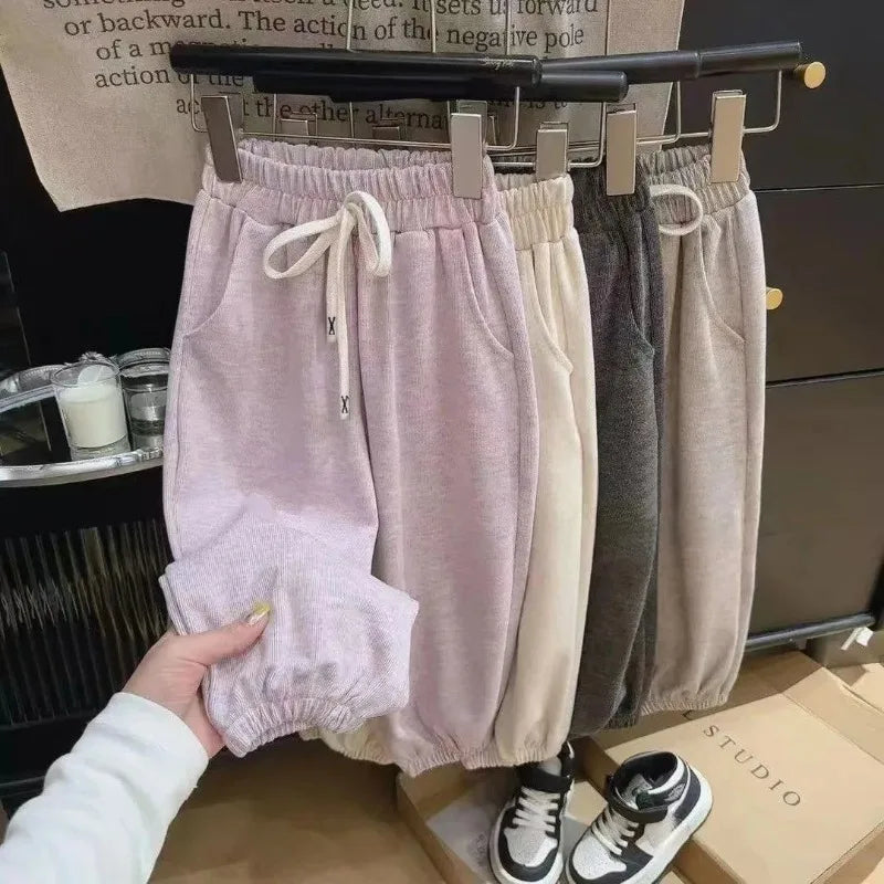 1-8Y Children's Sports Pants Autumn Winter New Style Korean Children's Versatile Soft Jogger Pant Baby Boys and Girls Pants