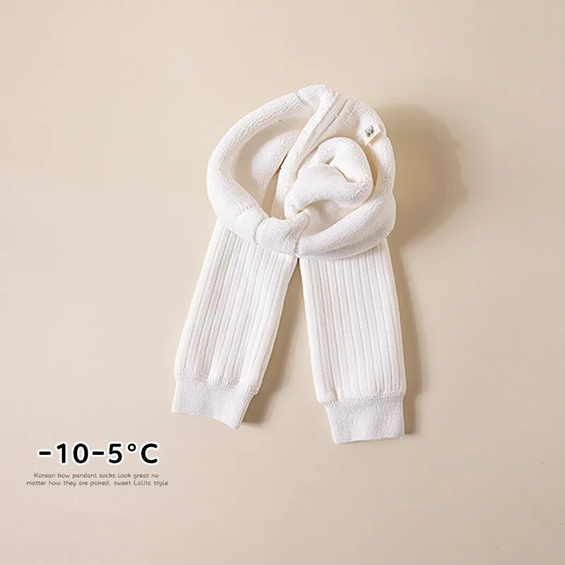 Autumn Winter Baby Boys Girls Thicken Warm Pants Leggings Tights Fleece Lining Stretch Kids Children Knitting Trousers