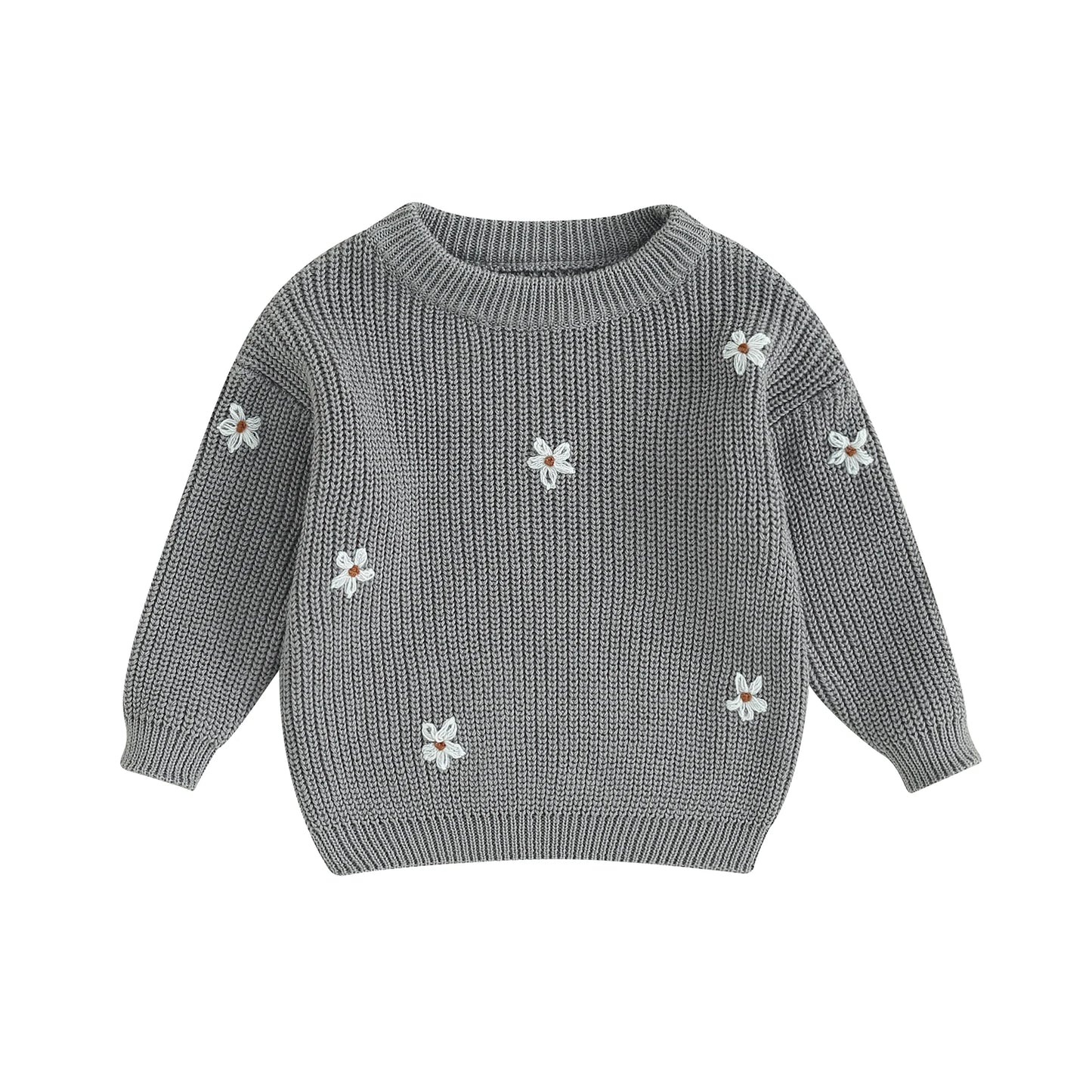 Winter Autumn New Baby Boys Girls Sweater Long Sleeve Cute Flower Knit Clothes Newborn Knitwear Pullover Top For Infant