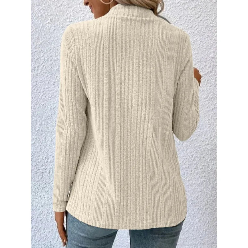 2025 Autumn/Winter New Women's Cardigan Top Solid Color Casual Fashionable Loose Long Sleeve Knitted Sweater Jacket