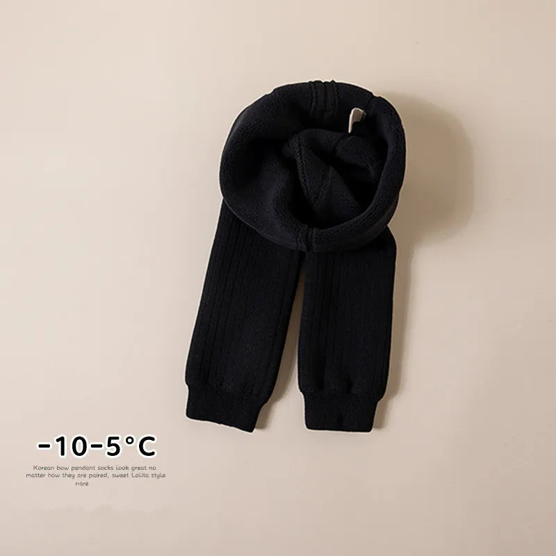 Autumn Winter Baby Boys Girls Thicken Warm Pants Leggings Tights Fleece Lining Stretch Kids Children Knitting Trousers