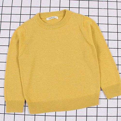 Autumn Winter Children Clothing Baby Girls Boys Thicken Plush Knitted Pullover Tops 1-8Yrs Kids Casual Loose Pullover Sweater