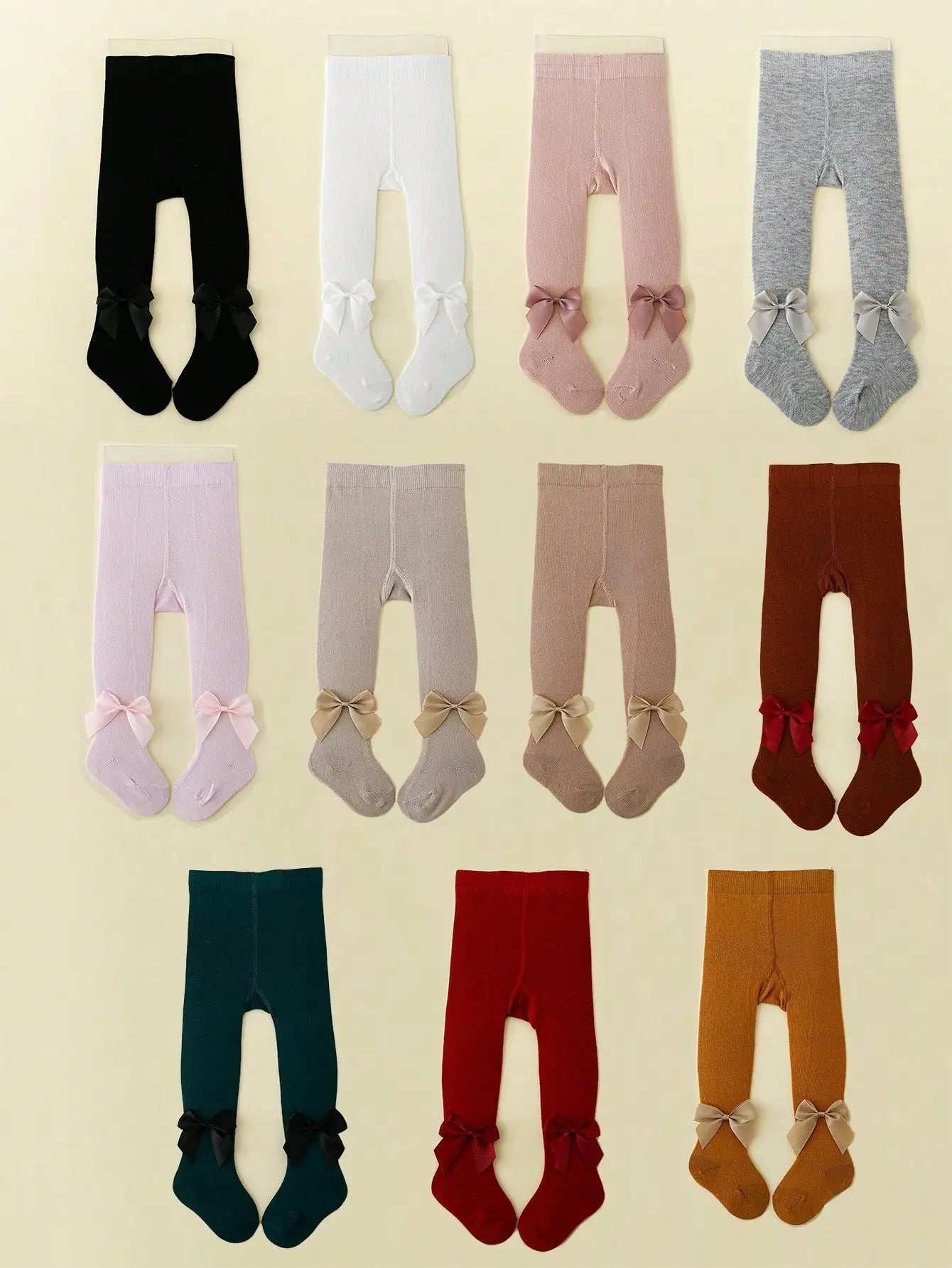 1 Pack of Sweet and Cute Bow-Decorated All-Match Bottoming Pantyhose for Baby Girls and Babies in All Seasons
