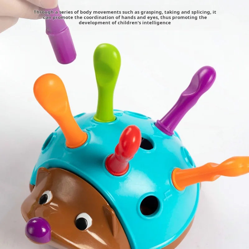 Early Education Toys Hedgehog Training Focused on Children's Fine Motor Hand-Eye Coordination Fight Inserted Toy For 1-3 Years