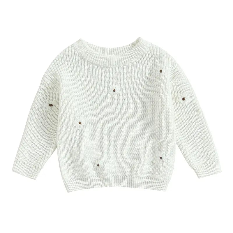 Winter Autumn New Baby Boys Girls Sweater Long Sleeve Cute Flower Knit Clothes Newborn Knitwear Pullover Top For Infant