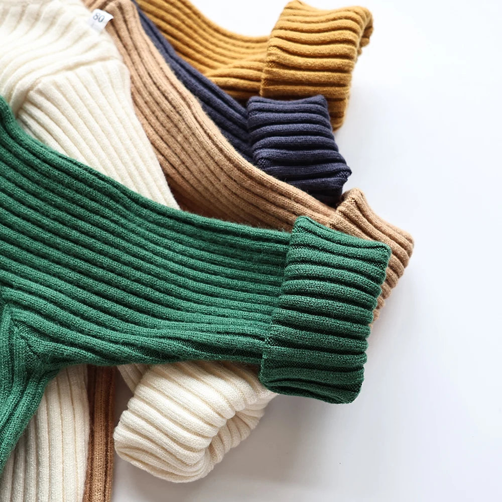 MILANCEL Autumn Soft Tight Unisex Kids Knitwear Sweaters Solid Multi Color Girls Sweater Brief Boys Pullover Turtleneck Outwear