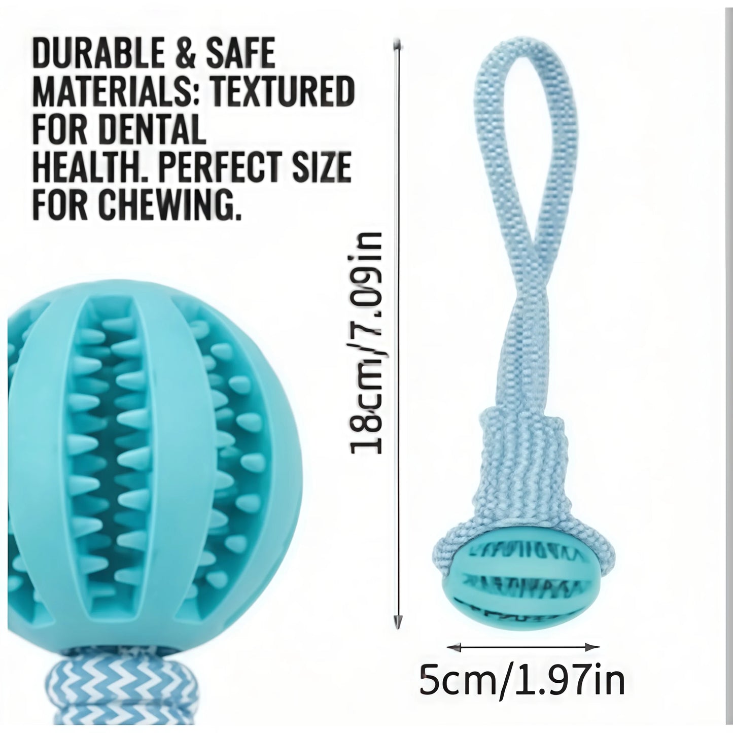 Durable Braided Rope Pet Chew Toy Ball - Dental Cleaning & Treat Dispenser, Fetch & Tug Play for Small/Medium Dogs
