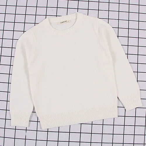 Autumn Winter Children Clothing Baby Girls Boys Thicken Plush Knitted Pullover Tops 1-8Yrs Kids Casual Loose Pullover Sweater