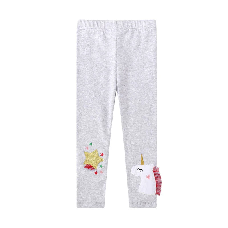 Jumping Meters 2-7T Baby Girls Unicorn Cartoon Pencil Pants Hot Selling Pink Cotton Leggings Pants New Spring Autumn Clothing