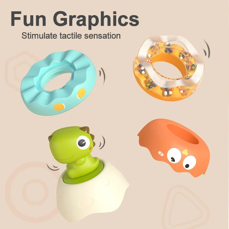 Stacking Tongs for Baby Puzzle Children Develop Motor Skills Game Rotate Stacking Circles Rings Toys Kids Early Educational Toys