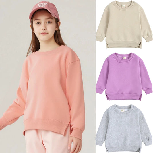 1-7T Kids Hoodies Winter Autumn Thicken Fleece Long Sleeve Sweatshirt Toddler Boy Girl Sweater Coat Children's Pullovers Clothes
