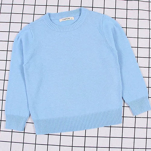 Autumn Winter Children Clothing Baby Girls Boys Thicken Plush Knitted Pullover Tops 1-8Yrs Kids Casual Loose Pullover Sweater