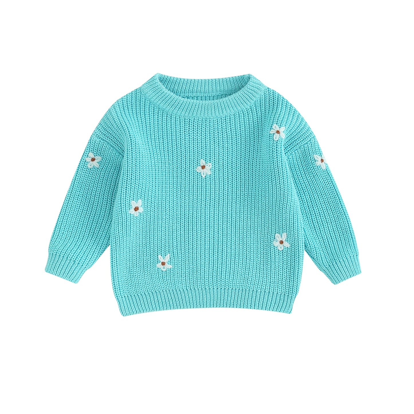Winter Autumn New Baby Boys Girls Sweater Long Sleeve Cute Flower Knit Clothes Newborn Knitwear Pullover Top For Infant