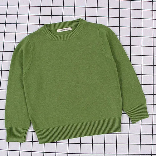 Autumn Winter Children Clothing Baby Girls Boys Thicken Plush Knitted Pullover Tops 1-8Yrs Kids Casual Loose Pullover Sweater