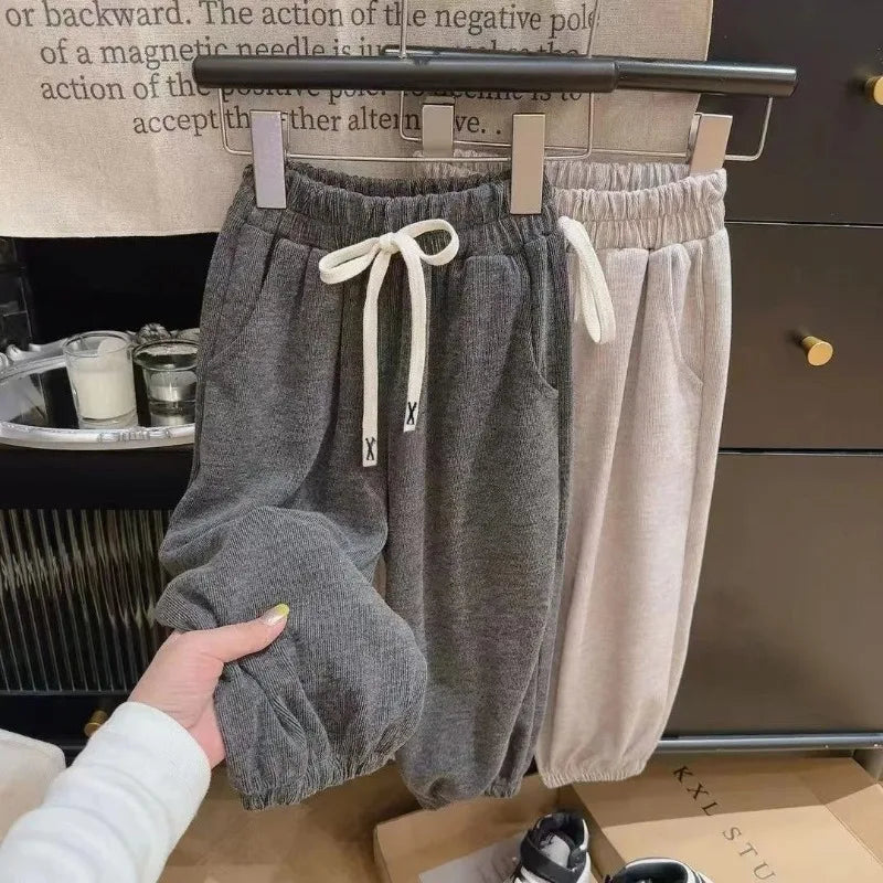 1-8Y Children's Sports Pants Autumn Winter New Style Korean Children's Versatile Soft Jogger Pant Baby Boys and Girls Pants