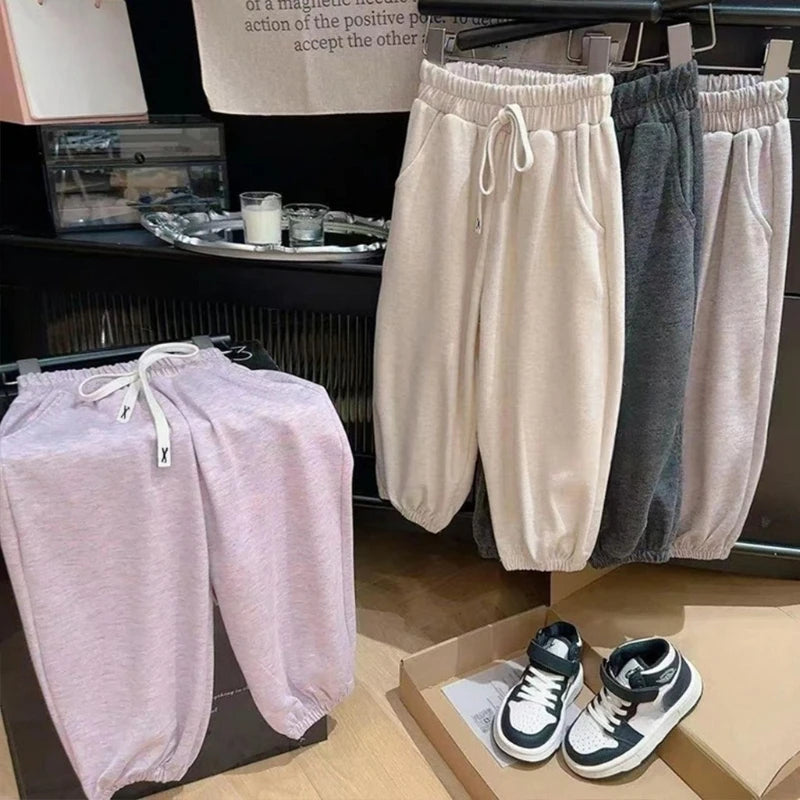 1-8Y Children's Sports Pants Autumn Winter New Style Korean Children's Versatile Soft Jogger Pant Baby Boys and Girls Pants
