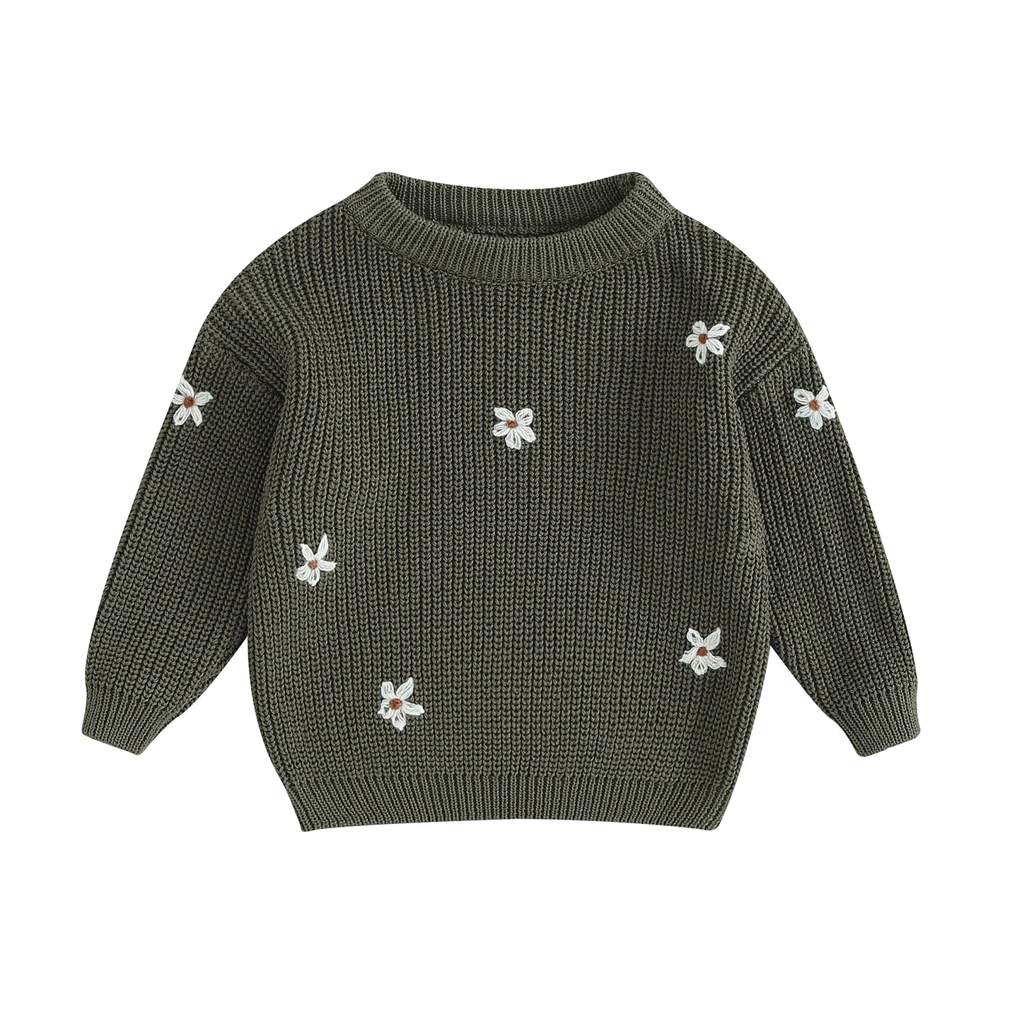 Winter Autumn New Baby Boys Girls Sweater Long Sleeve Cute Flower Knit Clothes Newborn Knitwear Pullover Top For Infant