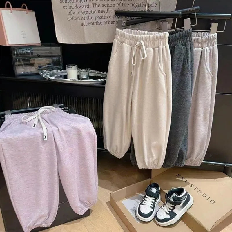 1-8Y Children's Sports Pants Autumn Winter New Style Korean Children's Versatile Soft Jogger Pant Baby Boys and Girls Pants